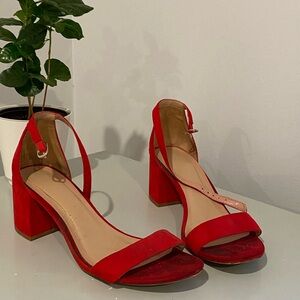 a new day Red Block Heel Sandals